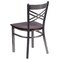 Emma and Oliver Clear Coated "X" Back Metal Restaurant Dining Chair